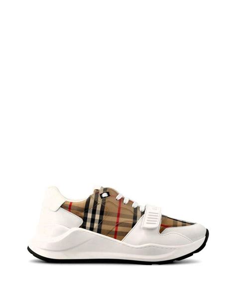 burberry check canvas sneakers|Burberry panelled low top sneakers.